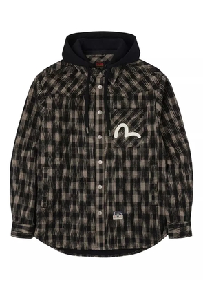EVISU hooded check jacket - Black