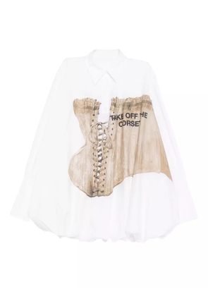 YCH corset-print dress - White