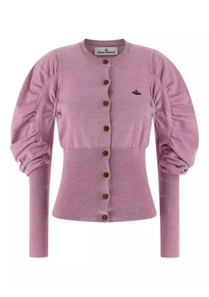 Vivienne Westwood Eli logo-embroidered draped cardigan - Pink