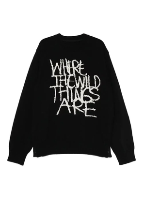 sacai text-print sweater - Black