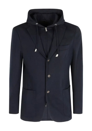 Eleventy hooded zipped jacket - Blue