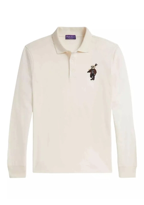 Ralph Lauren Collection embroidered long-sleeve polo shirt - White
