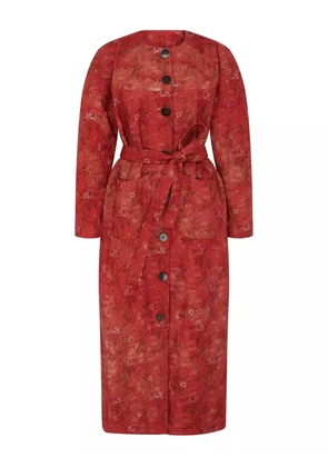 Markarian Tilda brocade rounded sleeve coat - Red