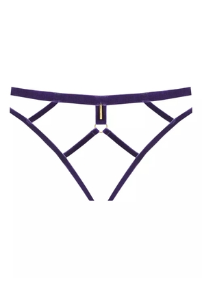 Maison Close velvet open briefs - Purple