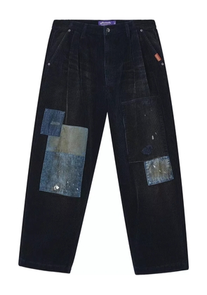 aftermaths patchwork wide-leg trousers - Blue