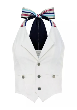 Hellessy Hal stripe-detail halter-neck vest - White