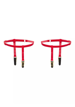 Maison Close velvet garters - Red