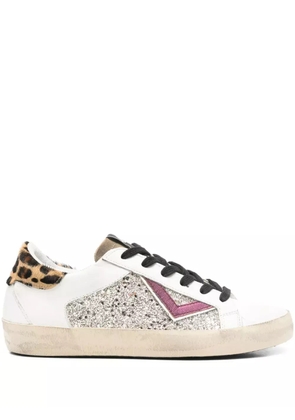 4B12 Suprime glitter-detail sneakers - White