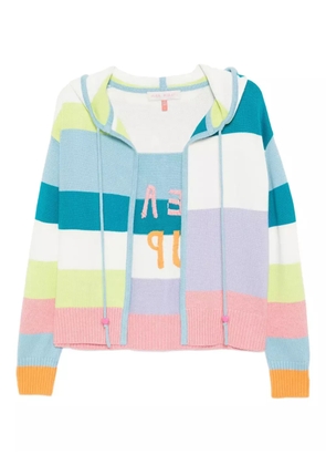 Mira Mikati embroidered striped hoodie - White