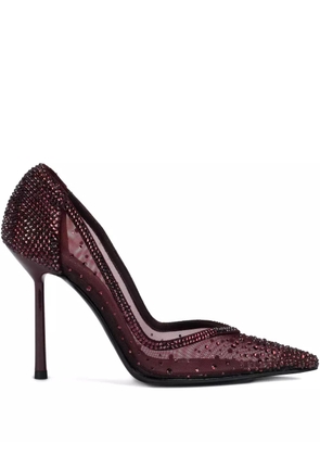 Le Silla 100mm Nicole crystal-embellished mesh pumps - Red