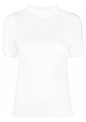 TWINSET logo-plaque short-sleeve jumper - White