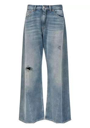 MM6 Maison Margiela distressed wide-leg jeans - Blue