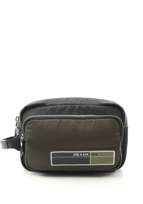 Prada Pre-Owned logo-appliqué clutch bag - Black