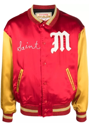 SAINT MXXXXXX satin bomber jacket - Red