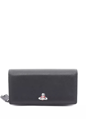 Vivienne Westwood Pre-Owned bi-fold Saffiano-leather long wallet - Black