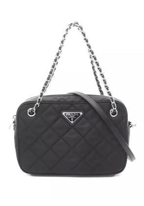Prada Pre-Owned triangle-logo quilted handbag - Black