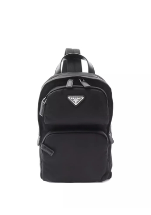 Prada Pre-Owned triangle-logo crossbody bag - Black