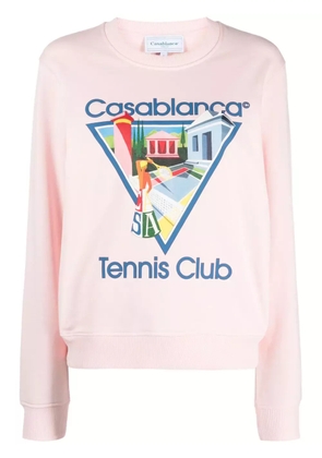 Casablanca Tennis Club print sweatshirt - Pink