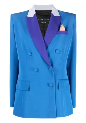 Hebe Studio Bianca colour-block crepe blazer - Blue