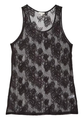 Fleur Du Mal Bouquet lace tank top - Black