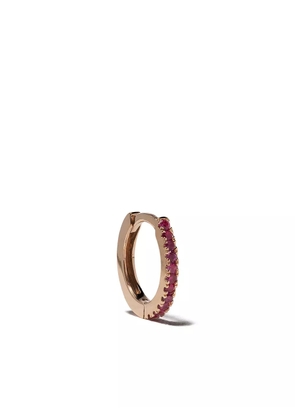 We by WHITEbIRD 18kt rose gold ruby Margot medium single hoop earring - Pink