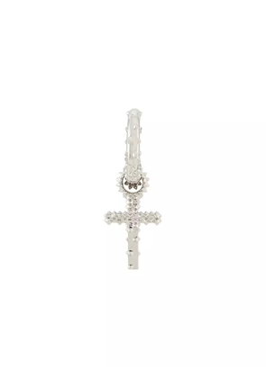 Kasun London cross hoop earring - Silver