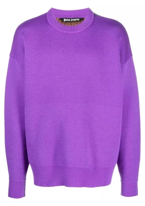 Palm Angels palm-tree wool-knit jumper - Purple
