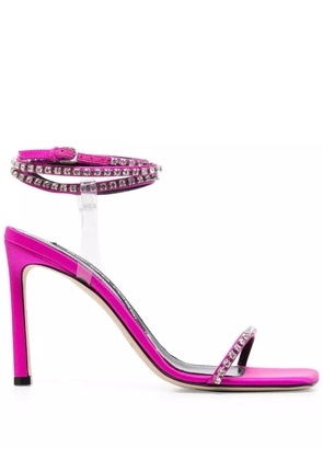 Sergio Rossi 110mm crystal-embellished leather sandals - Pink