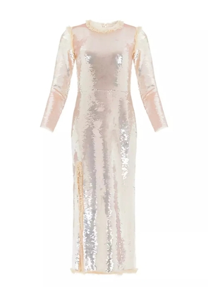 Needle & Thread Valerie Gloss sequin long-sleeve dress - Neutrals