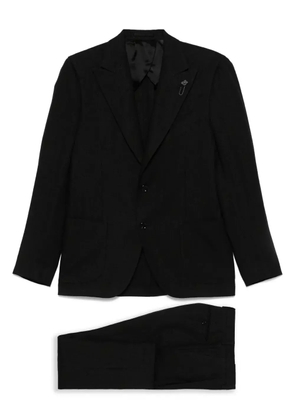 Lardini brooch-detail suit - Black