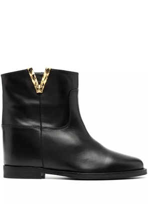 Via Roma 15 Santa Monica leather ankle boots - Black