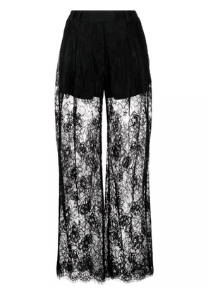 Fleur Du Mal wide-leg lace trousers - Black