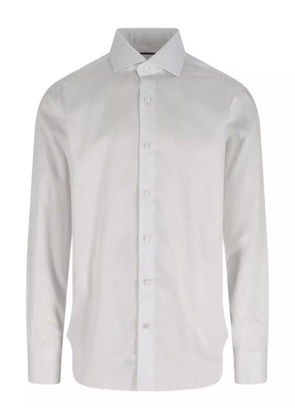 Barba embroidered-detail cotton shirt - White