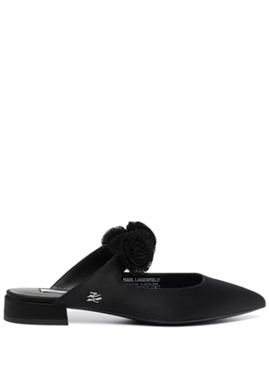 Karl Lagerfeld 25mm Kerrie floral-appliqué mules - Black