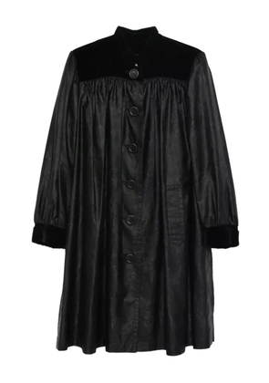 Saint Laurent Pre-Owned 1980s silk single-breasted coat - Black