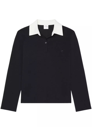 Courrèges contrasting cotton blend polo shirt - Black