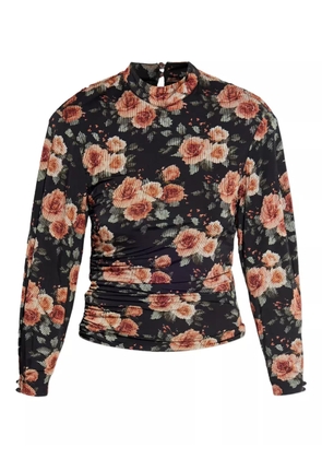 IRO floral-print gathered top - Black