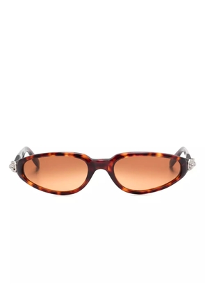 Gianfranco Ferré Pre-Owned oval-frame sunglasses - Brown