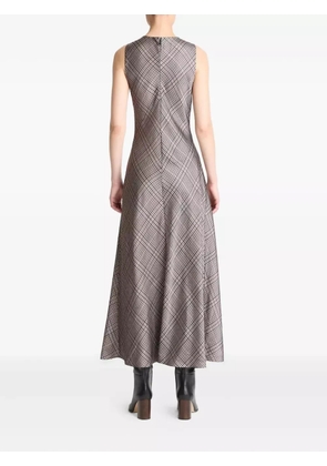 Vince plaid-pattern midi dress - Brown