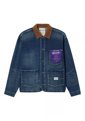 aftermaths corduroy-collar denim jacket - Blue