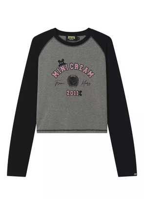 Mini Cream long-sleeve cropped top - Grey