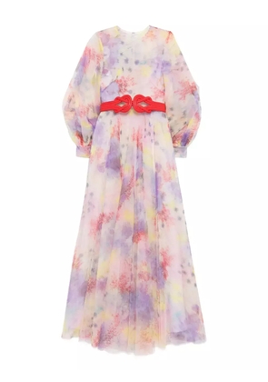 Saiid Kobeisy floral-printed tulle gown - Pink