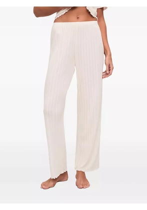 Eberjey Gisele pointelle ruffled pyjama bottoms - Neutrals