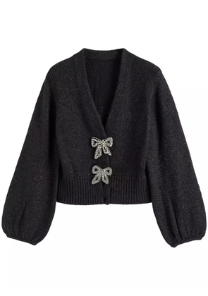 Chinti & Parker Bow-brooch cardigan - Black