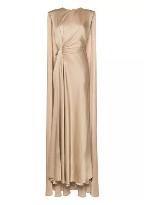 Gemy Maalouf draped-cape long dress - Gold