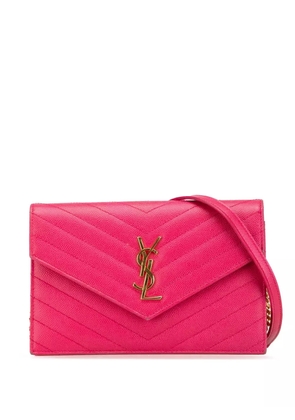 Saint Laurent Pre-Owned 2018 Grain De Poudre Cassandre Envelope Wallet on Chain crossbody bag - Pink