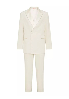 Brunello Cucinelli peak-lapel double-breasted suit - Neutrals