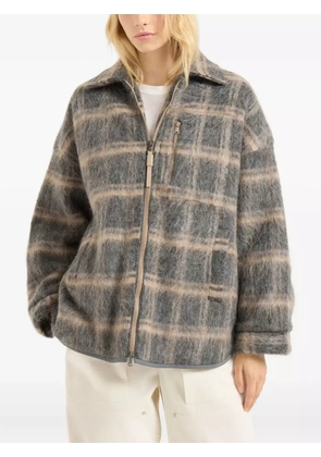 Brunello Cucinelli check knit jacket - Grey