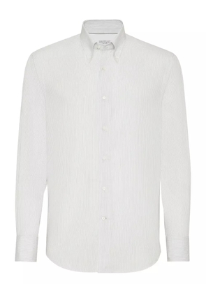Brunello Cucinelli striped poplin shirt - White