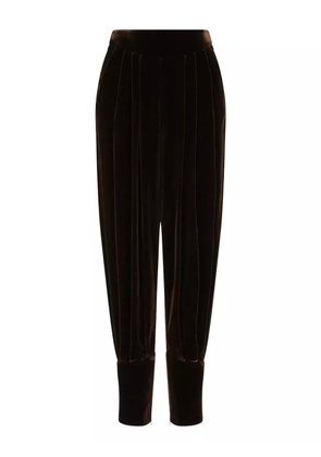 Giorgio Armani pleated velvet trousers - Brown